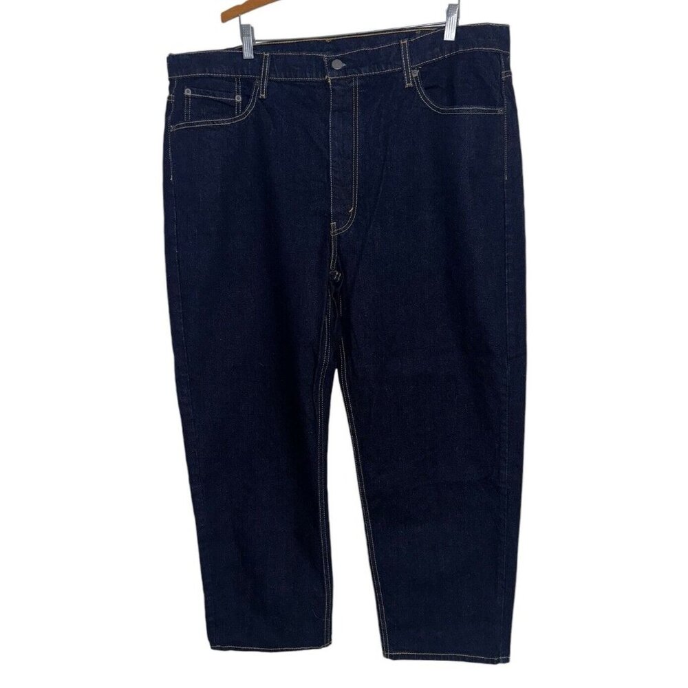 Levis 550 Relaxed Mens Size 44x30 Dark Straight Denim Jeans Blue